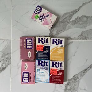 Vintage Rit Dye Navy Rose Mauve Yellow Scarlet Concentrated Tint & Dye Hosiery 7